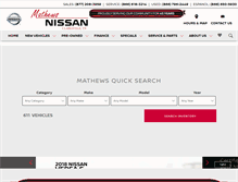 Tablet Screenshot of mathewsnissan.com